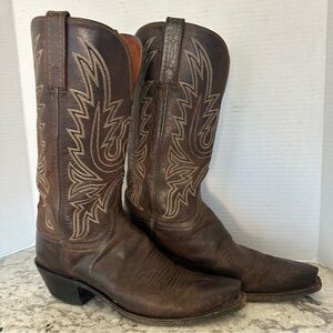 1883 Lucchese Savannah Mad Dog Goat Burnished Chocolate Cowgirl Boot Snip Toe 8B